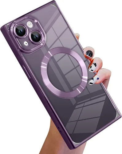 Vista 26 de KANGHAR Funda diseñada para iPhone 12 Pro Magnética Transparente con Protector de Lente de Cámara [Compatible con MagSafe] Diseño de Placado