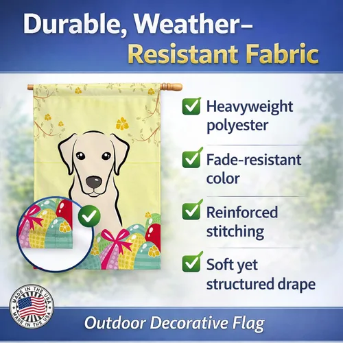 Vista 383 de Caroline's Treasures BB1923GF Bandera decorativa para jardín con diseño de Border Collie, para caza de huevos de Pascua, para jardín, jardín, patio