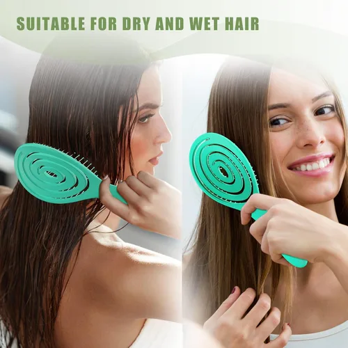 Vista 5 de SHINLEA Cepillo para el Cabello, Cepillo Desenredante Anti-Enredos, Cepillo Espiral para Cabello Húmedo y Seco, Mujeres, Hombres, Niños, Se Desliza