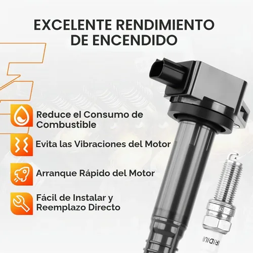 Vista 2 de Paquete de bobinas de encendido UF602 Iridium Spark Plug Set Fit para Honda