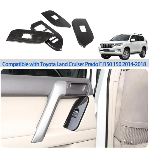 Vista 6 de Ajuste para Toyota Land Cruiser Prado FJ150 150 2014-2018 ABS Cubierta del marco del interruptor del botón de elevación de ventana, panel de botón