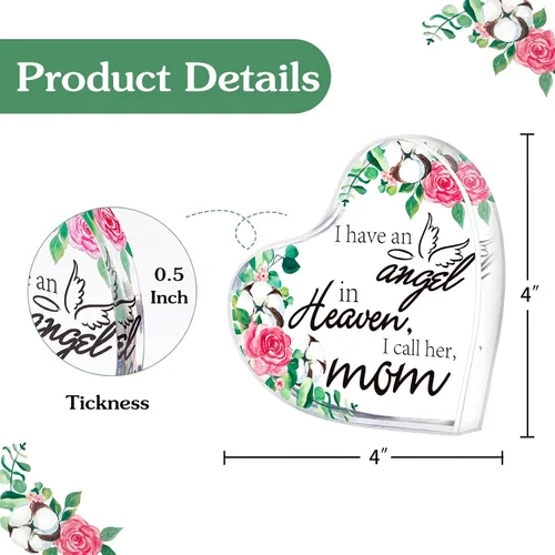 Vista 7 de SICOHOME Regalo conmemorativo para la pérdida de la madre, regalos de condolencia por pérdida de la madre duelo funeral en memoria de un ser