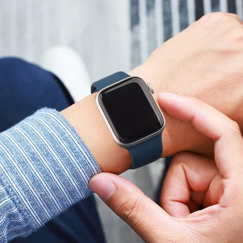 Vista 6 de Mugust - Correas deportivas compatibles con Apple Watch de 42mm, 41mm, 45mm, 49mm, 40mm, 44mm, 38mm, 42mm y 46mm, correa impermeable de silicona