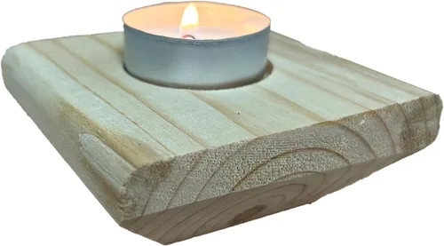 Vista 10 de Portavelas de madera para velas de té, 3.5 pulgadas, decoración del hogar de mesa (vela no incluida) (1, azul, barco)