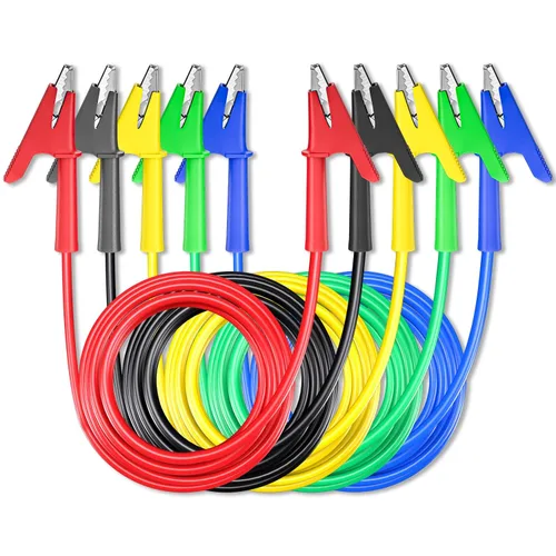 Vista 6 de Goupchn Clips de cocodrilo de doble extremo para cables de prueba eléctrica con clips de cobre flexibles de envoltura completa 5 piezas para pruebas