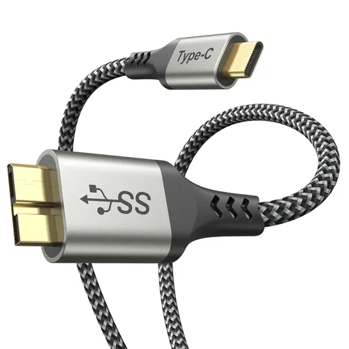 Vista 8 de Cable externo de disco duro USB C de 10 Gbps, cable corto micro B a USB C, cable de disco duro USBC USBC para WD Toshiba Westgate Seagate, SSD