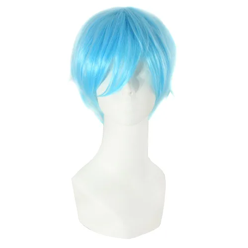 Vista 9 de MapofBeauty 12 pulgadas/30 cm Hombres corto recto Cosplay traje peluca, negro