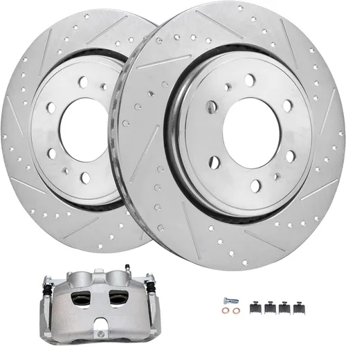 Vista 443 de Detroit Axle - Rotores de freno delantero para 04-13 Mazda 3 Rotores de frenos de disco 06-15 Mazda 5 Reemplazo: Rotor regular delantero de 11.81
