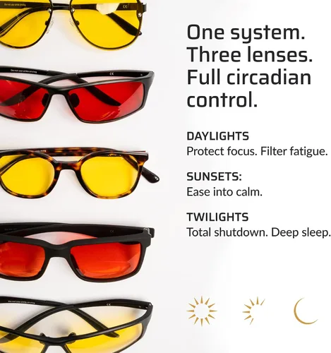 Vista 6 de TrueDark by Dave Asprey Twilights Red Lenses Block 99% Blue, Green & Violet Light for Night Use
