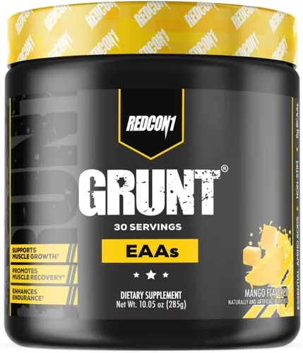 Vista 7 de REDCON1 Grunt EAAs, Cherry Lime, aminoácidos esenciales aptos para dieta cetogénica, sin azúcar, polvo para después del entrenamiento que contiene 9