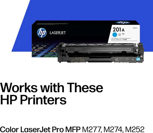 Vista 2 de HP 201A (CF401A) cartucho de tóner cian original LaserJet.