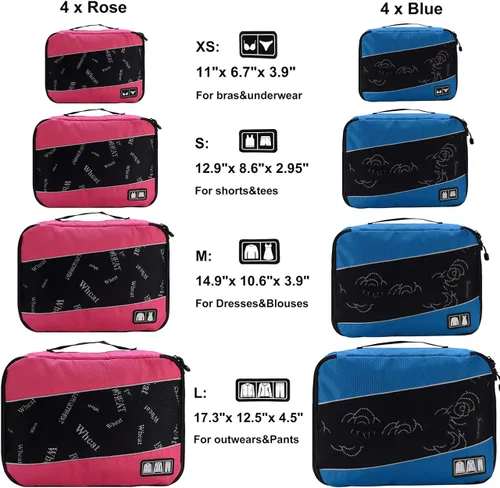 Vista 2 de Cubos de embalaje para bolsas de equipaje accesorios de viaje duraderos con etiqueta de ropa