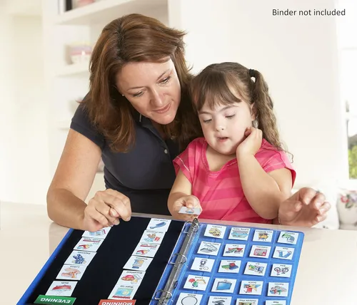 Vista 2 de SchKIDules V-KIt - Horario visual portátil listo para carpetas para niños con tablero de 8.5 x 11 pulgadas y 150 iconos laminados más 21 encabezados