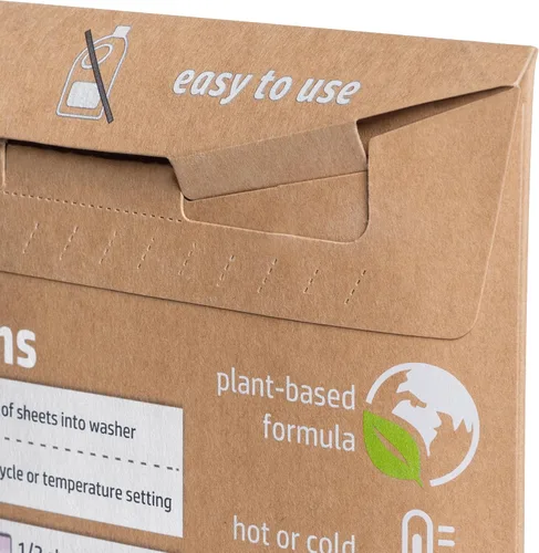 Vista 5 de Homevative Hojas de detergente para ropa, 30 hojas, hasta 60 cargas, fácil de disolver, lavanda, paquete ecológico, compatible con HE, apto