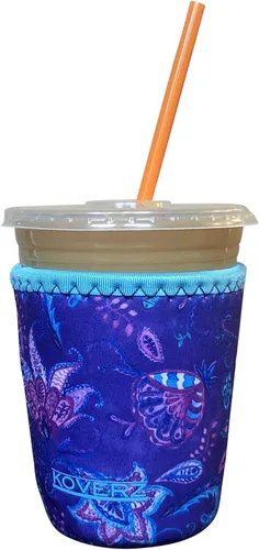 Vista 18 de Funda Koverz para café helado, funda aislante de neopreno para taza, se ajusta a una taza de café de 32 Oz., lavable y reutilizable, accesorios