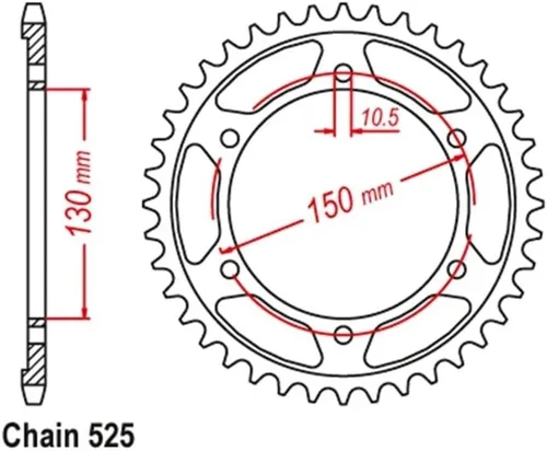 Vista 2 de 525 CNC 16T 46T Piñón trasero delantero de la motocicleta para FZ8 N NA 39P FZ8 S SA Fazer 8 42P FZ 8 2010-2015 piezas de repuesto (16T)