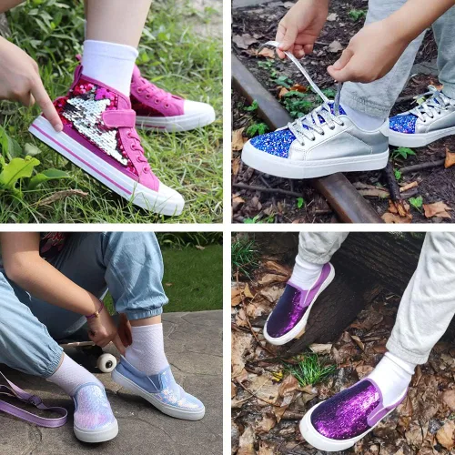Vista 2 de Toandon Zapatillas de lona casuales de moda adorables para niños