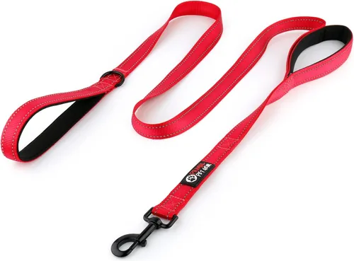 Vista 11 de Correa de perro de 6 pies con asa acolchada de tráfico, resistente, doble asa para un mayor control de capacitación en seguridad, perfecto para Negro