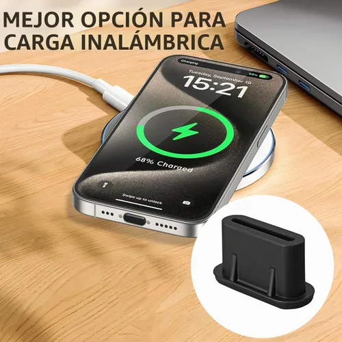 Vista 5 de Enchufe de polvo USB C, cubierta de puerto de carga tipo C de silicona cubierta de enchufe USB C