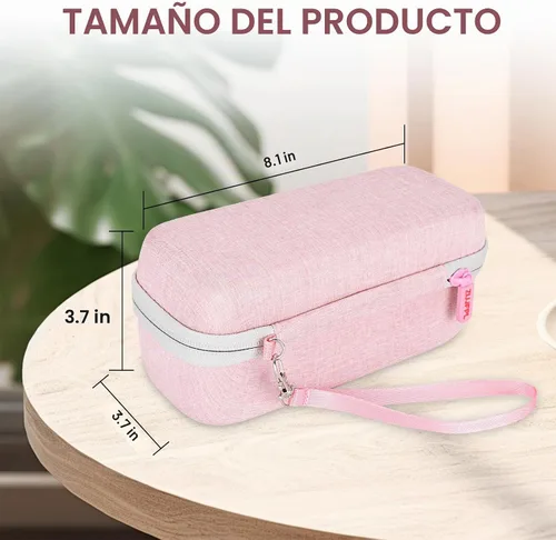 Vista 4 de Estuche rígido EVA para altavoz Bluetooth JBL Flip7/6/5, impermeable, portátil, funda de transporte premium para JBL Flip 4, para viaje, color rosa