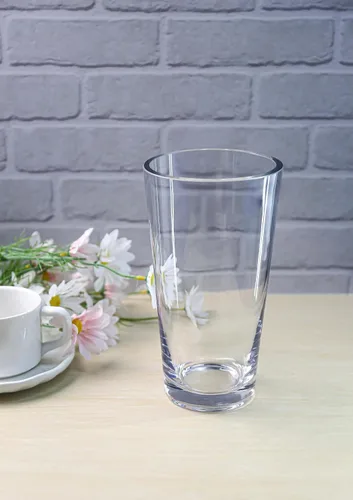 Vista 4 de CYS EXCEL Florero cilíndrico de vidrio transparente de 8 pulgadas con apertura de 4.5 pulgadas, elegante centro de mesa para bodas, eventos