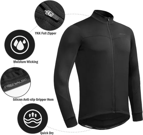 Vista 3 de Przewalski Chaqueta térmica de manga larga con 3 bolsillos traseros para hombre