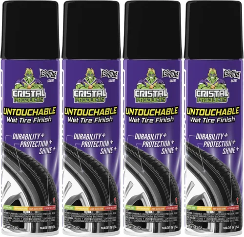 Vista 8 de Spray de brillo de neumáticos intocable, acabado húmedo de larga duración para un brillo profundo y protección, brillo de neumáticos impermeable 3PK