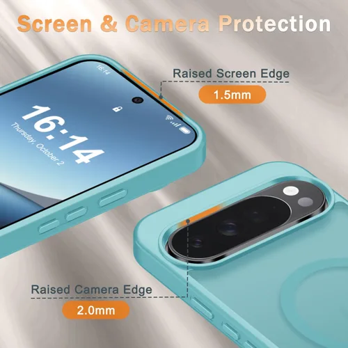 Vista 748 de Funda para Google Pixel 10 Pro XL, cubierta magnética mate, color negro Fit for MagSafe, Screen Protector included, Shockproof Military Grade