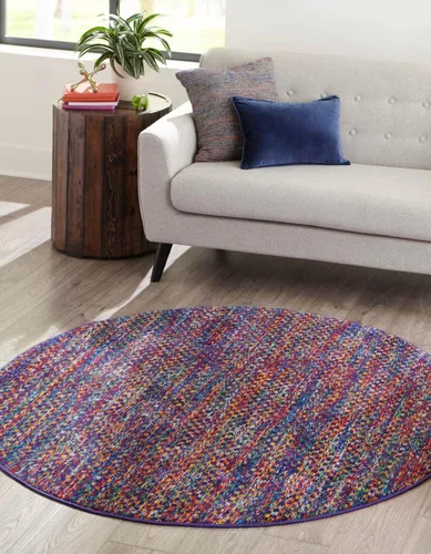 Vista 7 de Unique Loom Calypso Collection - Alfombra rectangular de 2 x 3 pies, color azul y multicolor