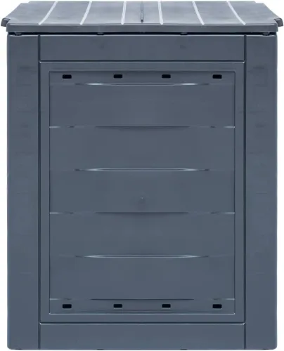 Vista 3 de Compostador de jardín para compostador de jardín, compostador al aire libre con gran capacidad y fácil montaje, gris, 23.6 x 23.6 x 28.7 pulgadas