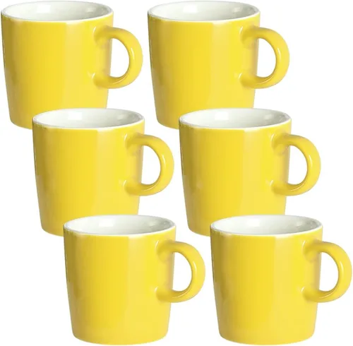 Vista 9 de homEdge Mini Taza de Espresso de Porcelana, 4 Onzas / 120 ml Pequeñas Tazas de Café Cerámicas Demitasse para Espresso, Té - Juego de 6