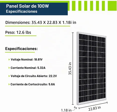 Vista 6 de ExpertPower Kit de energía solar de 100 W y 12 V Batería de litio LiFePO4 de 12 V y 20 Ah Panel solar monorígido de 100 W, controlador de carga