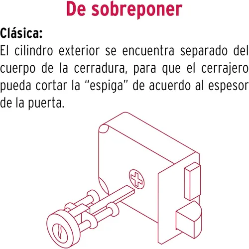Vista 5 de Truper 43583 / CS-70DB - Juego de cerraduras de puerta con borde derecho, llave estándar