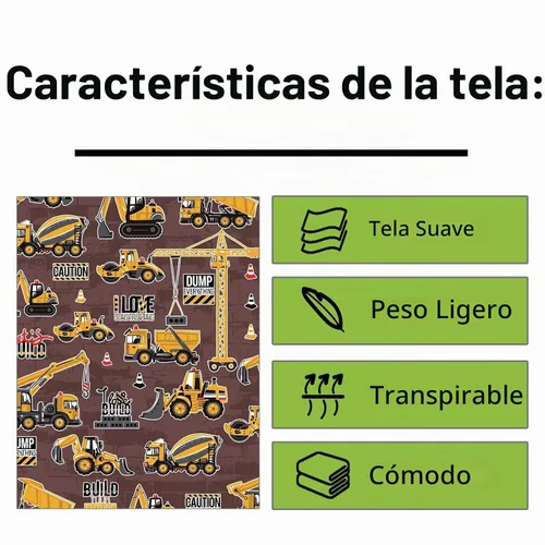 Vista 4 de Pelocapa Capas de corte de cabello para niños, impermeables, capas de champú para niños y niñas, 39 x 51 pulgadas (vehículo de construcción)