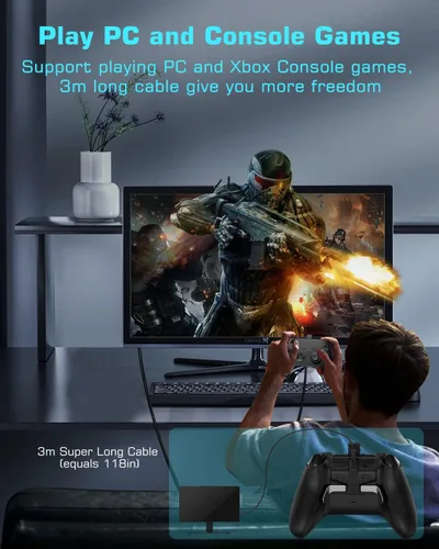 Vista 4 de AOLION - Paletas de control para controlador Xbox Series S X, paletas AOLION Xbox con función de memoria2 botones traseros de metal de programación