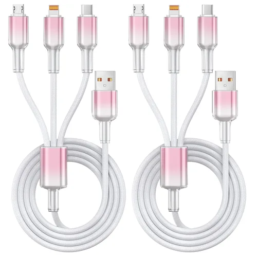 Vista 20 de Cable de carga 4 en 1 de 240 W máximo, cable USB C de carga rápida con chip E-Mark, cable USB A/C a C/Lightning, cable de carga múltiple para iPhone