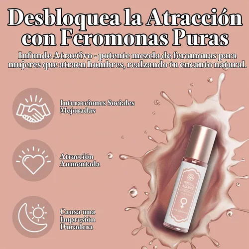 Vista 2 de Perfume de feromonas prémium para mujeres, 0.3 fl oz Long-lasting French perfume in jojoba oil infused with potent Androstenol and Androstenone