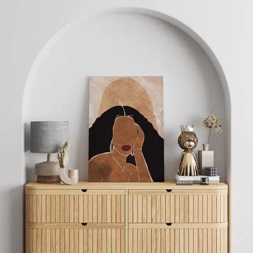 Vista 4 de Tuyashua Lienzo decorativo con marco de mujer negra (11.5 x 15 pulgadas), arte de pared afroamericana, decoración de pared de niña negra, decoración