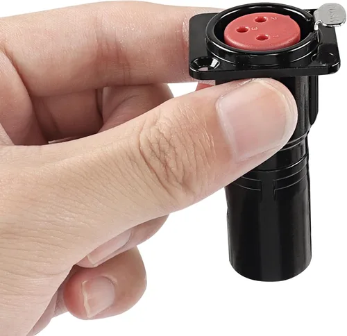 Vista 2 de MEIRIYFA XLR - Conector de montaje en panel de paso hembra a macho de 3 pines, micrófono XLR serie 3PIN D, convertidor de alimentación/paso a través