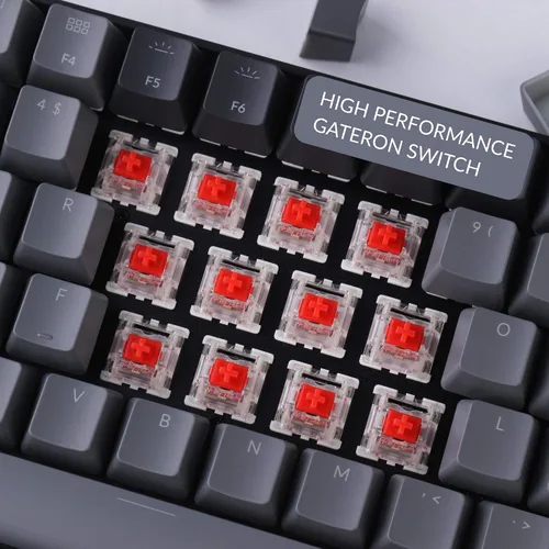 Vista 2 de Keychron K4 96 Layout 100 teclas inalámbrico Bluetooth 51teclado mecánico USB para juegos con interruptor Gateron G Pro rojo retroiluminación RGB