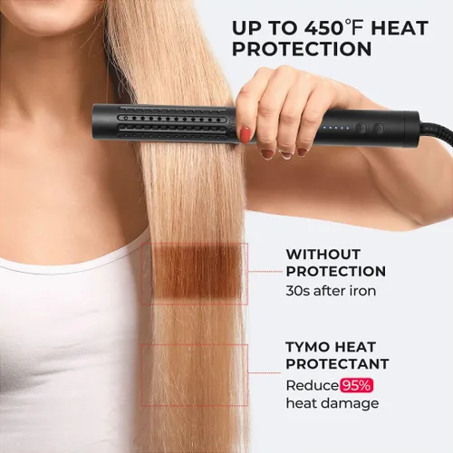 Vista 2 de TYMO Protector térmico para cabello con aceite de argán para herramientas de peinado calentadas, spray acondicionador sin enjuague para suavizar e