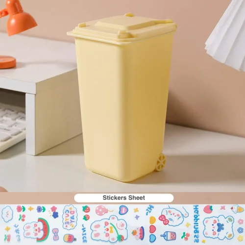 Vista 2 de Portalápices Kawaii con calcomanías, lindo soporte para bolígrafos Kawaii para escritorio para adolescentes y niñas, soporte para lápices Kawaii