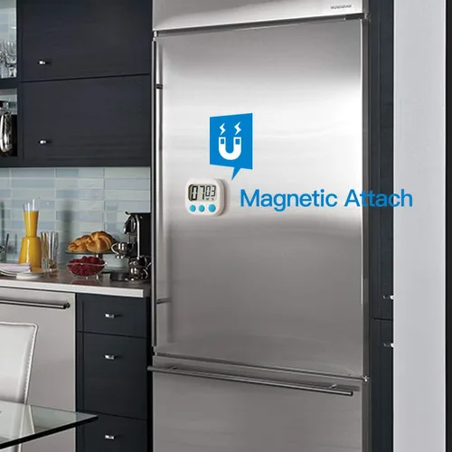 Vista 4 de Betus Temporizador digital de cocina, dígitos grandes, funcionamiento simple y alarma fuerte, respaldo magnético o soporte de mesa, cronómetro
