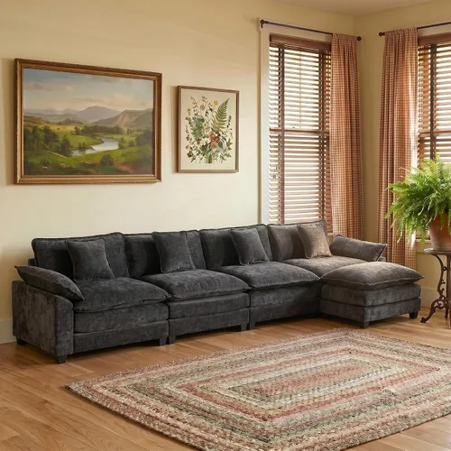 Vista 70 de Sofá modular modular de felpilla beige de 78 pulgadas para sala de estar, sofá modular de felpilla beige para sala de estar, sofás para sala