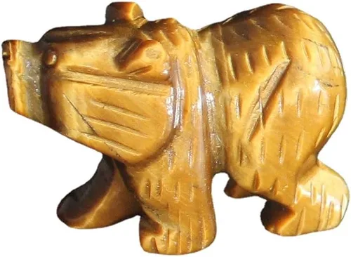 Vista 7 de Figura de oso de cristal tallada a mano, estatua de animal tallada en oficina, decoración del hogar, 1.5 pulgadas (obsidiana negra)