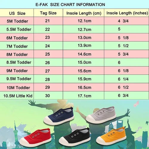 Vista 6 de E-FAK Toddler Shoes Boys Girls Canvas Sneaker Slip-On Kids Shoes Light Weight Fashion Casual Running Shoes(ToddleLittle KidsBaby)