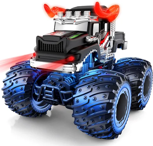 Vista 8 de BAODLON Camión Monstruo de Control Remoto, Juguetes de Camión Bull RC de 2.4GHz para Niños de 3 4 5 6 7 8 Años, Camión RC Todo Terreno Fuera