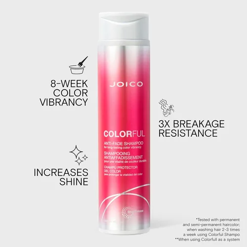 Vista 2 de Joico Colorful Anti-Fade Shampoo For Color-Treated Hair Preserve Hair Color & Vibrancy Long-Term Boost Shine & Reduce Breakage Sulfate Free