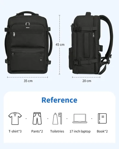 Vista 8 de WANDF Mochila de viaje para Spirit Airlines bolsa de artículos personales de 18 x 14 x 8 pulgadas con bolsillo húmedo, mochila para portátil de 17
