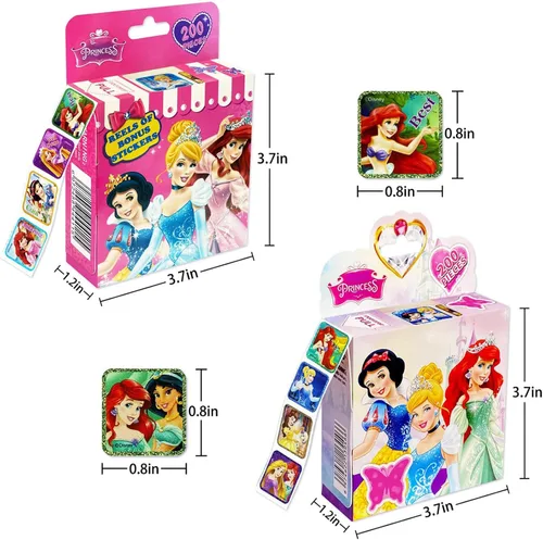 Vista 8 de Paquete de 2 calcomanías de princesa, calcomanías para niños, 20 diseños, 400 calcomanías autoadhesivas para laptop, botella de agua, teléfono